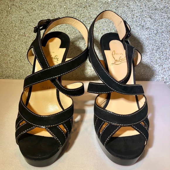 🔴sold🔴 Louboutin Trescity 120 mm Black Suede - Picture 4 of 6